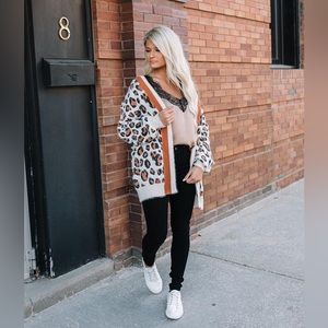 En Crème Fuzzy Knit Flyaway Cardigan